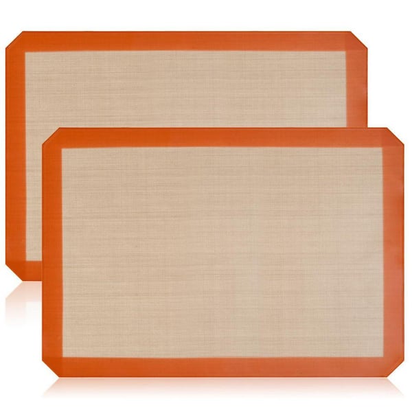 2-Pack Silicone Non-Stick Baking Mats BPA-Free Food-Grade Oven Liners for Half Sheet Pans Reusable Easy Clean