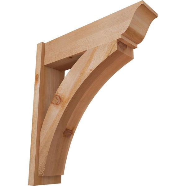 Ekena Millwork 8 in. x 34 in. x 30 in. Thorton Traditional Rough Sawn Western Red Cedar Outlooker