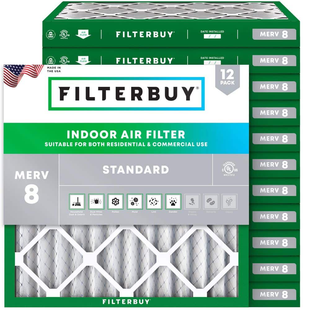 17 in. x 17 in. x 2 in. MERV 8 (FPR 5) Dust Defense Pleated HVAC AC Furnace Air Filters Replacement (12-Pack) price history on PriceWatchPro