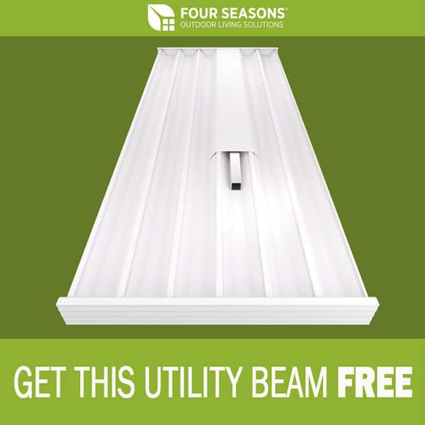 20 ft. x 10 ft. Dark Bronze Aluminum Frame Ivory Roof Patio Cover, 30 lbs. Snow Load