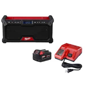 M18 18V Lithium-Ion Cordless Jobsite Radio w/5.0Ah Battery and Charger
