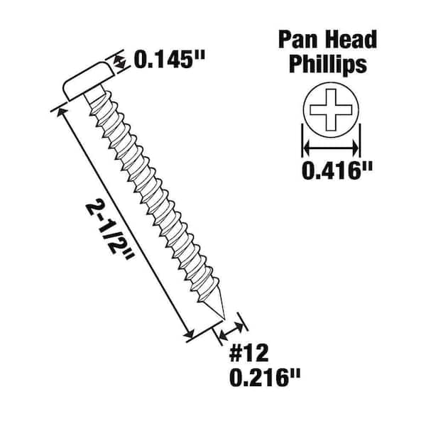 175) Phillips Truss Head 1/4-20 x 2-1/2 Machine Screws Zinc Plated