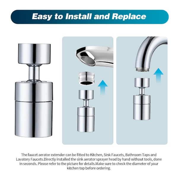 360 Swivel Tap Aerator Diffuser Kitchen Faucet Aerator 2 Modes Filter