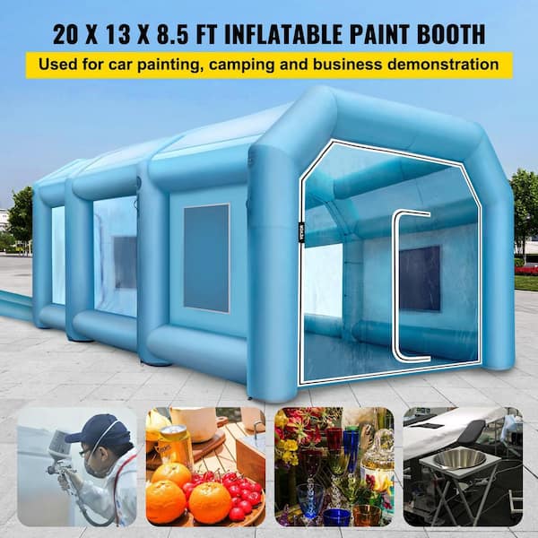 Dextrus 33x16.5x11.5FT Portable Infaltable Paint Booth Large Spray Booth  Car Paint Tent w/Air Filter System & Blowers 750W+1100W for Car Parking  Garage Workstation 