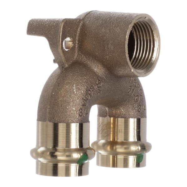 ProPress 3/4 in. Press x FPT Zero-Lead Bronze 180-Degree Double Drop Elbow