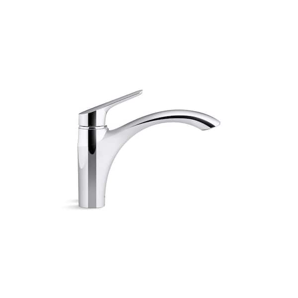 KOHLER Rival Single-Handle Kitchen Sink Faucet with Side Sprayer in Polished Chrome
