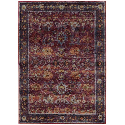 décor direct Area Rug Red/Purple 7'10 X 10'10 