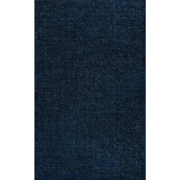 Haze Solid Low-Pile Navy 10 ft. x 14 ft. Area Rug