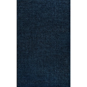 Haze Solid Low-Pile Navy 6 ft. x 9 ft. Area Rug