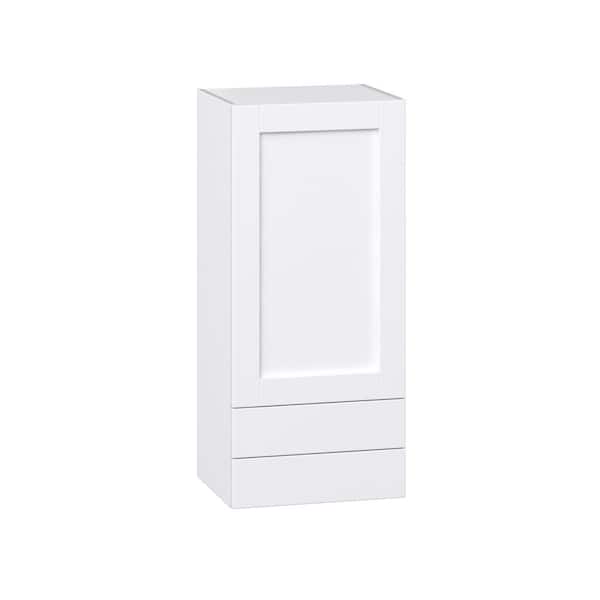 Milton 18 in. W x 14 in. D x 40 in. H Assembled Shaker Wall Kitchen Cabinet in Bright White with 2 Drawers