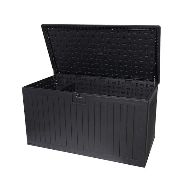 230 Gal. Black Plastic Large Outdoor Lockable Deck Box