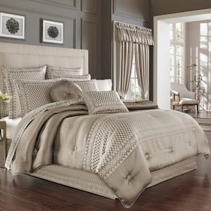 4-Piece BEAUMONT Champagne Polyester California King Comforter Set