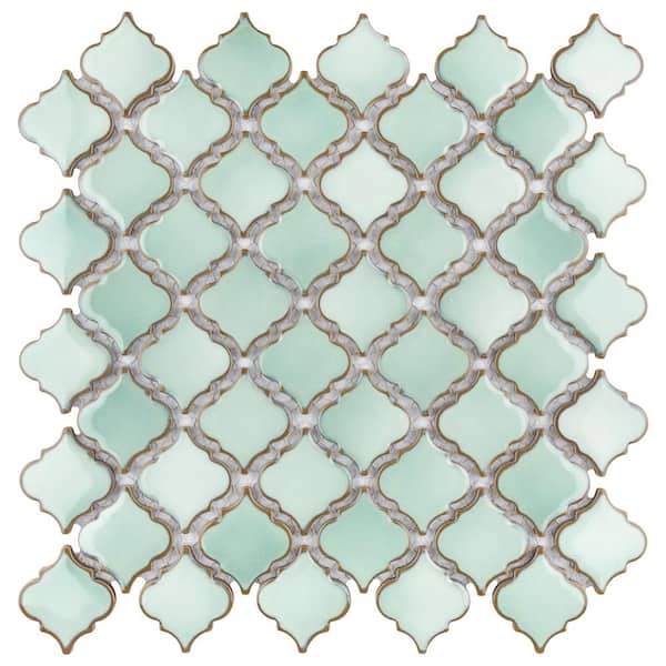Merola Tile Hudson Tangier Mint Green 12-3/8 in. x 12-1/2 in. Porcelain Mosaic Tile (11.0 sq. ft./Case)