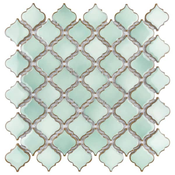 Hudson Tangier Mint Green 12 in. x 12 in. Porcelain Floor and Wall Mosaic Tile (11.0 sq. ft./Case)