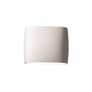Ambiance 2-Light Wide ADA Oval Bisque Ceramic Wall Sconce
