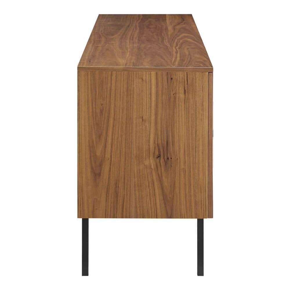 Yosemite 73" Walnut TV Stand with Cutout Cabinet Doors