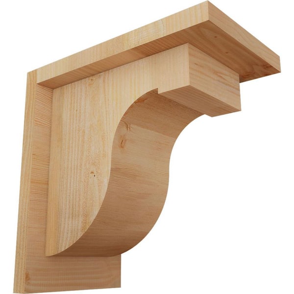 Ekena Millwork 6 in. x 10 in. x 10 in. Douglas Fir Del Monte Rough Sawn Corbel with Backplate