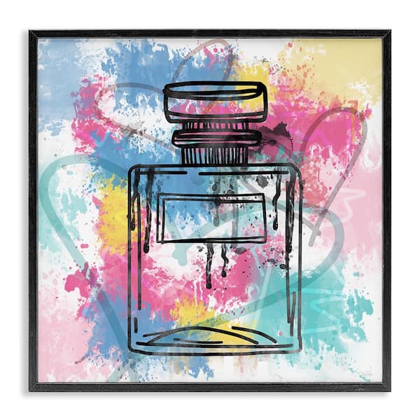 Stupell Industries Modern Splash Bottle by Natalie Carpentieri Black Framed Abstract Giclee Art Print 12 in. x 12 in.