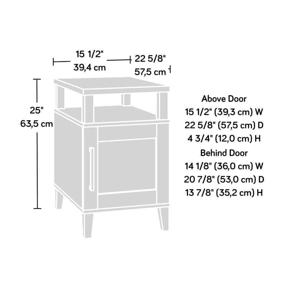 Raven Oak Rectangular Side Table with Storage and Rattan Insert