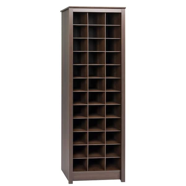 Prepac 72.5 in. H x 23.5 in. W 3 Brown Composite Shoe Storage Cabinet