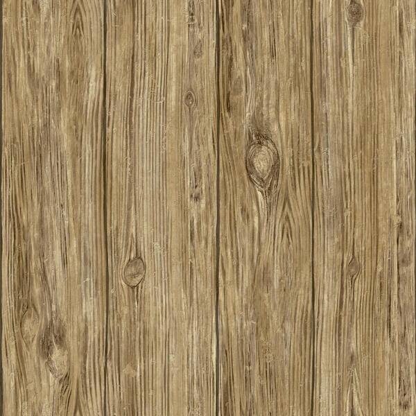 RoomMates Mushroom Wood Brown Vinyl Peel & Stick Wallpaper Roll (Covers 28.18 Sq. Ft.)