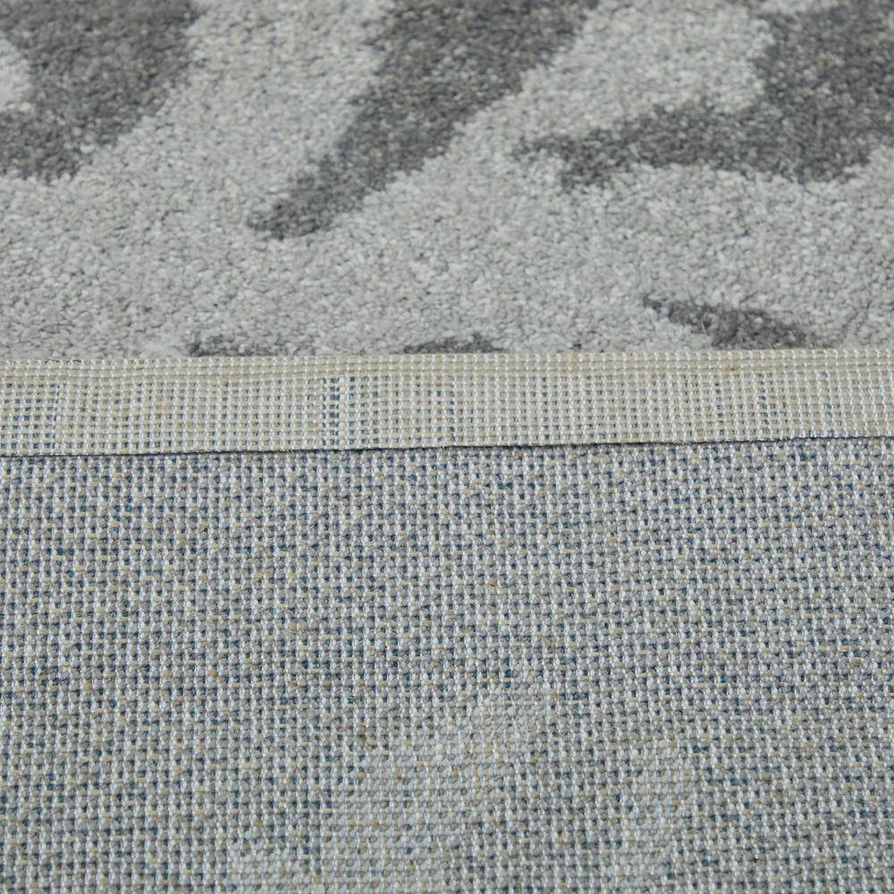 Medium Grey Coastal Coral Print 8' x 10' Synthetic Area Rug