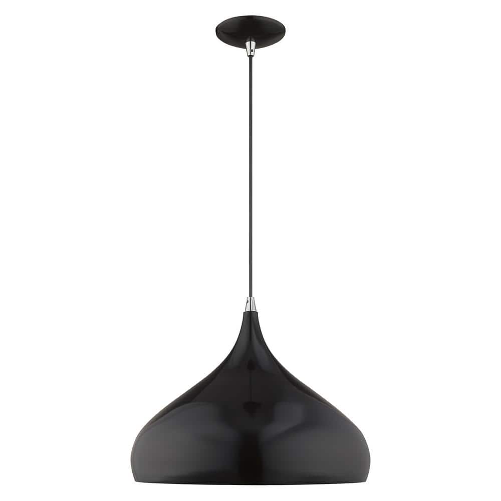 Shiny Black and Gold Mini Pendant Light