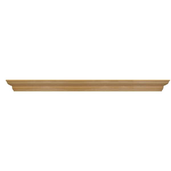 HOUSE OF FARA 6 in. x 3-3/4 in. x 48 in. Hardwood Decorative Crown Shelf Mantel-DISCONTINUED