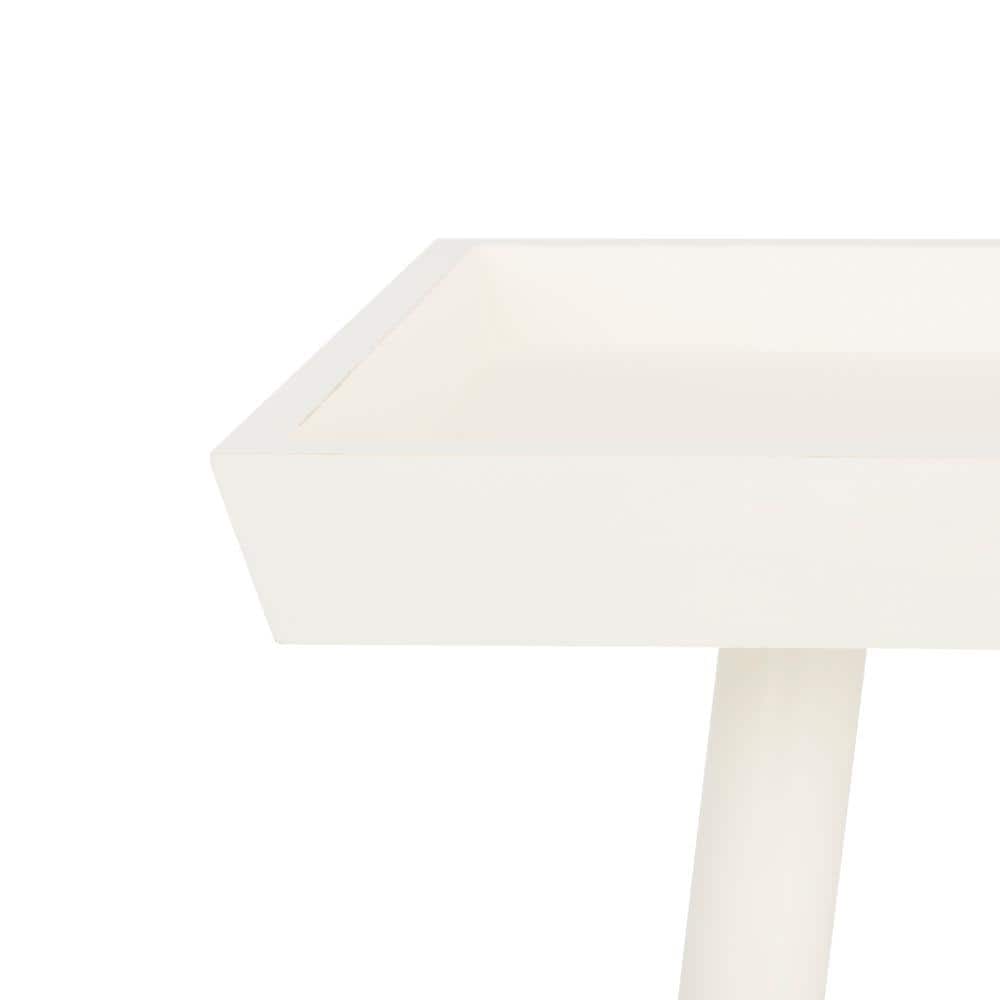 Vintage Finnish Inspired Distressed White Pine Tray Accent Table