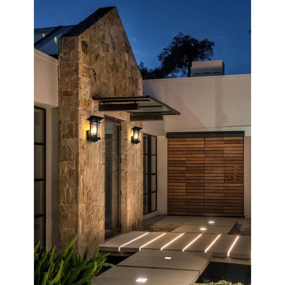 13 in. Black Outdoor Hardwired Wall Sconce with No Bulbs Included price history on PriceWatchPro