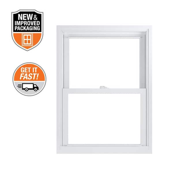 27.75 in. x 37.25 in. 70 Pro Series White Double Hung Low-E Argon Glass Vinyl Replacement Window, Screen Incl