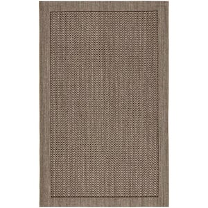 Palm Beach Silver 3 ft. x 5 ft. Solid Border Area Rug