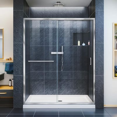 DreamLine Infinity-Z 56 to 60 in. x 58 in. Semi-Frameless Sliding Tub ...