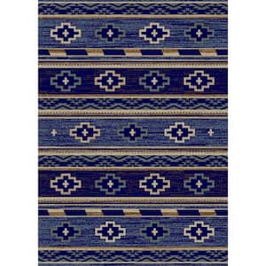 Hearthside Star Valley Lodge Navy 2 ft. x 3 ft. Woven Abstract Polypropylene Rectangle Area Rug