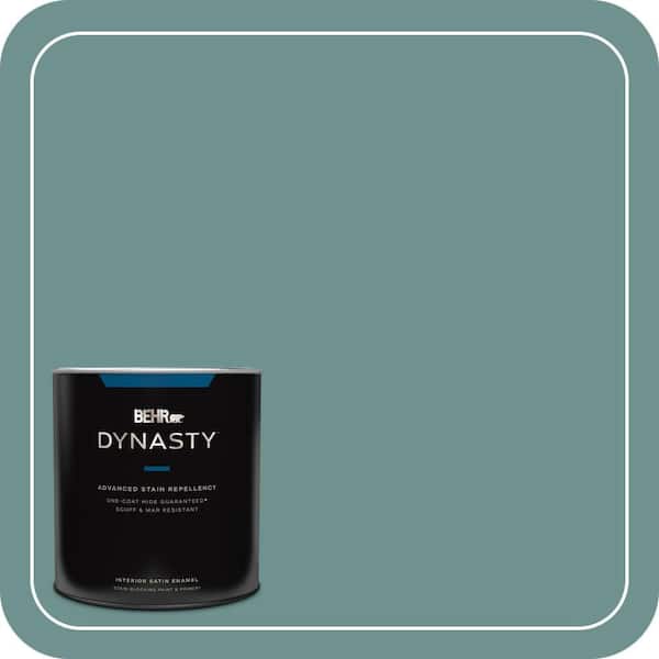 BEHR DYNASTY 1 qt. #ECC-60-3 Pool Tide Satin Enamel Interior Stain-Blocking Paint and Primer