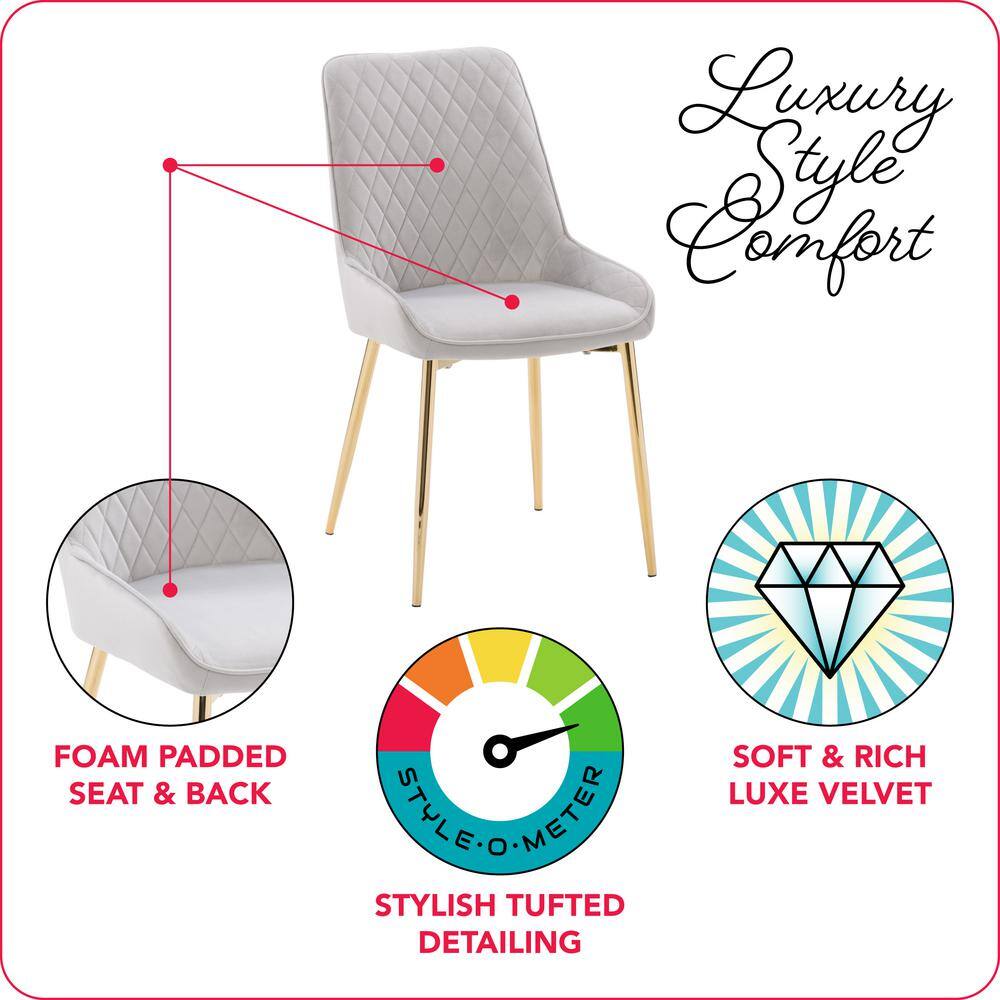 Mid-Century Glam Velvet Upholstered Side Chair with Gold Legs