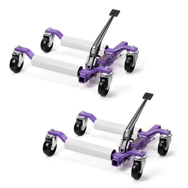 Karl home 1500 lbs. Capacity Mechanical Car Wheel Dolly in Purple 2-Pack