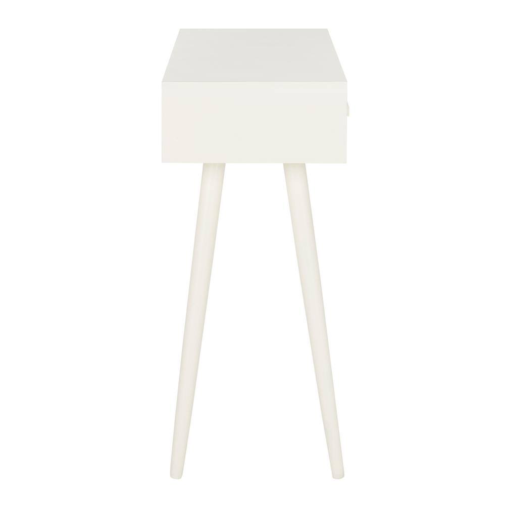 Elegant Transitional White Mirrored 3-Drawer Console Table