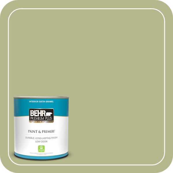 BEHR PREMIUM PLUS 1 qt. Home Decorators Collection #HDC-SP14-1 Secret Glade Satin Enamel Low Odor Interior Paint & Primer