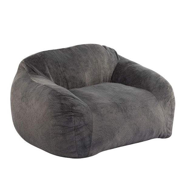Gray Polyester Bean Bag Chair for Primary Living Space