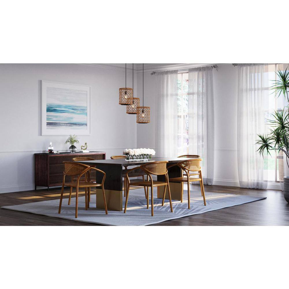 Chandra 10" Matte Black Handwoven Geometric Pendant Light