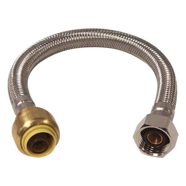 KISSLER and CO 1/2 in. Push-to-Connect x 1/2 in. FIP x 20 in. Flexible Braided Stainless Steel Faucet Connector