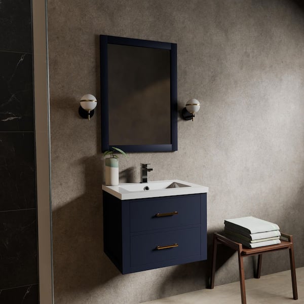 Sherman 24 in. Bath Vanity Cabinet without Top in Blue Assembled