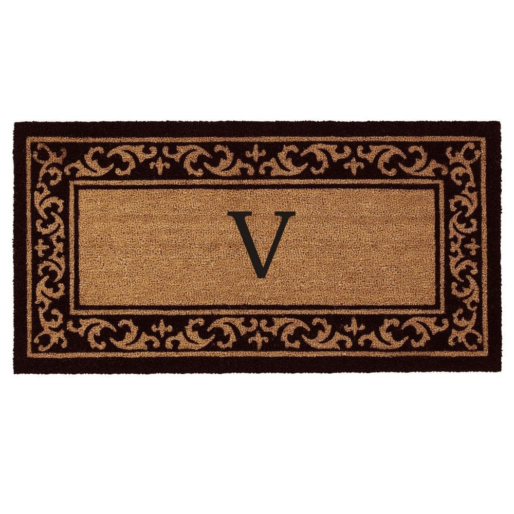 Kendall Monogram Door Mat 24 in. x 48 in. (Letter V)