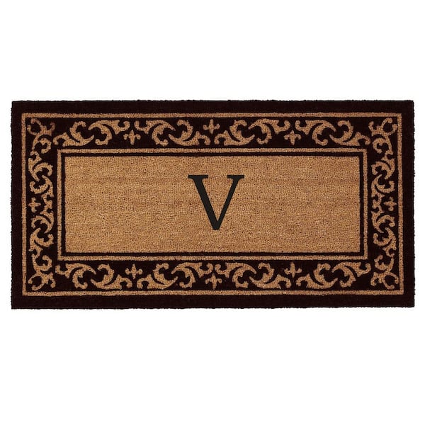 Calloway Mills Kendall Monogram Door Mat 24 in. x 48 in. (Letter V)