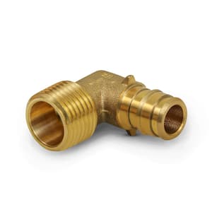 3/4 in. x 3/4 in. PEX A x MIP Expansion Pex Elbow, Lead Free Brass 90° for Use in Pex A-Tubing