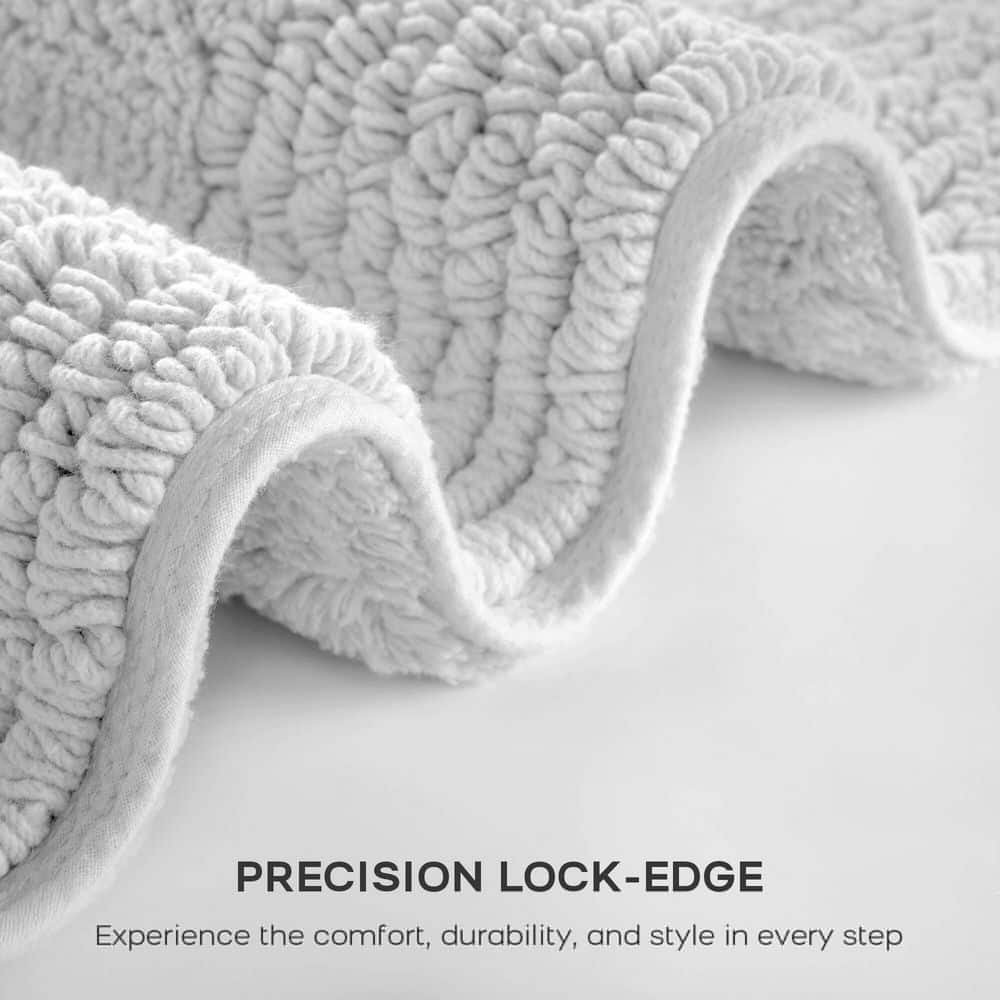 Gray Cotton Tufted Reversible Bath Rug Set