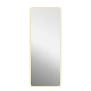 65 in. W x 22 in. H Rectangular Framed LED Full Length Wall Bathroom Vanity Mirror in Silver