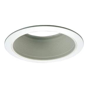 E26 Series 6 in. White Recessed Ceiling Light Fixture Trim with White Straight Side Metal Baffle