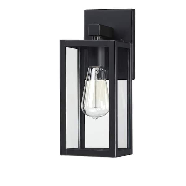 Hukoro 16.5-in Matte Black Modern/Contemporary Outdoor Light Post Lantern